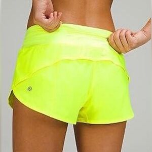 Lululemon Speed Up Mid Rise Lined Short 4inches Highlight Yellow